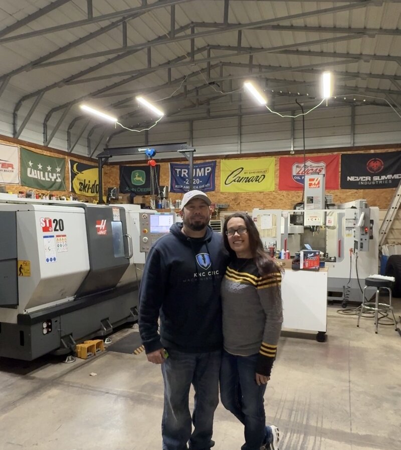 Kody Buerkle and Cheyann Blauer, owners of KNC CNC Machining Idaho
