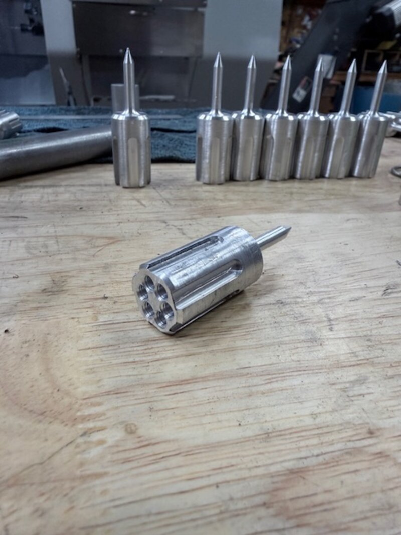 Close-up of finished machined golf divot tool